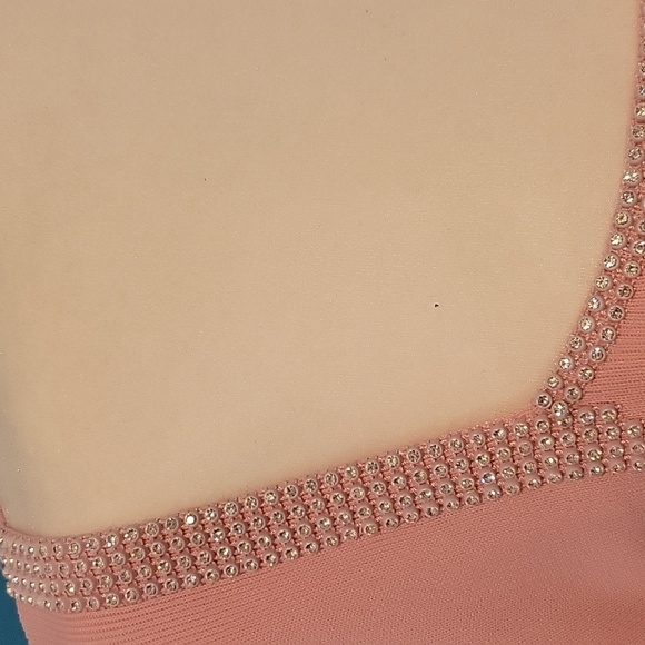 Pink Rhinestone Sqaure Neck Top XL - Picture 2 of 6